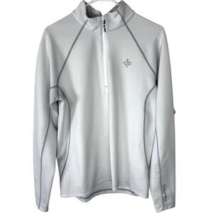 Sunice Men’s Light Gray Cream Quarter Zip Golf Outdoors Pullover Size Medium